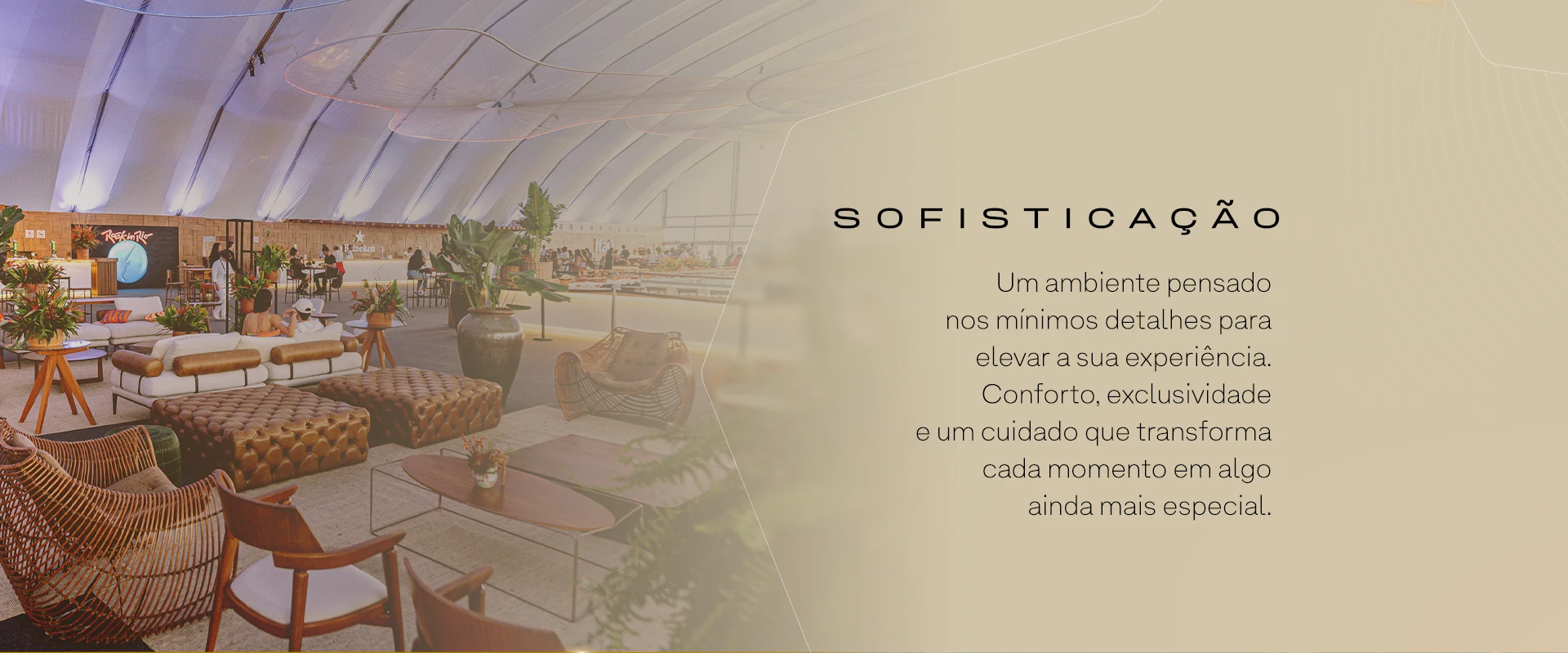 SOFISTICAÇÃO. Um ambiente pensado nos mínimos detalhes para elevar a sua experiência. Conforto, exclusividade e um cuidado que transforma cada momento em algo ainda mais especial.